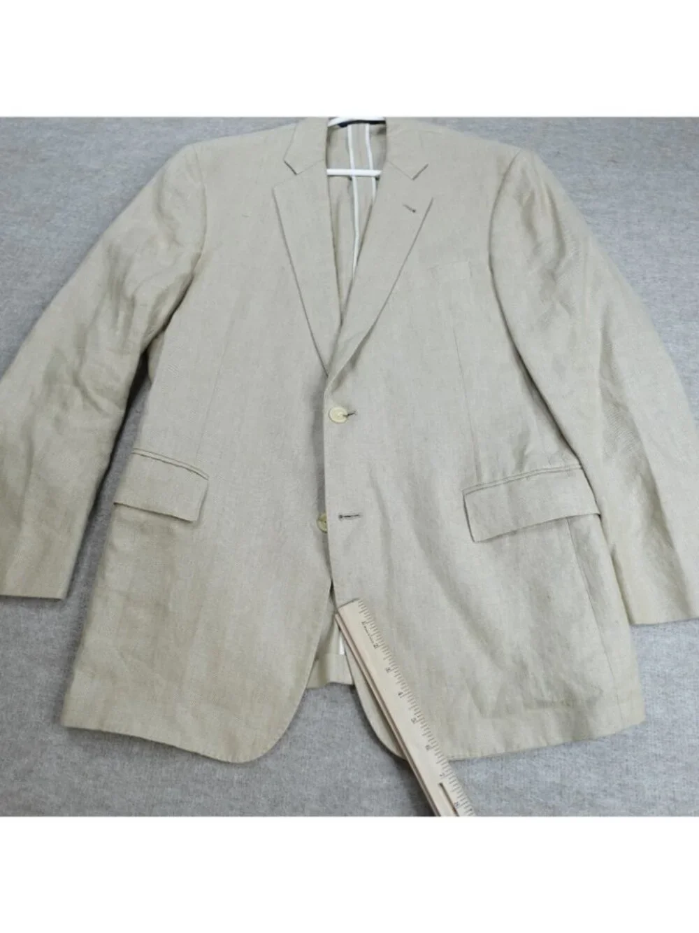 Brooks Brothers 1818 Blazer 43R Beige Linen Half Lined Fitzgerald Baird McNutt